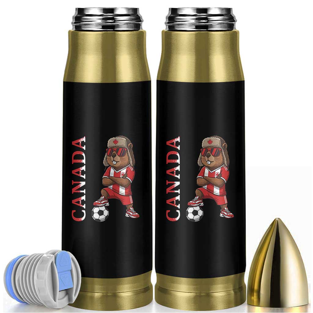 Proud Canada Soccer Beaver Bullet Tumbler Funny Football Fan Gift