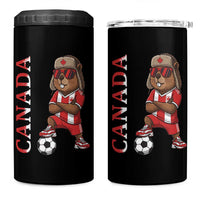 Proud Canada Soccer Beaver 4 in 1 Can Cooler Tumbler Funny Football Fan Gift