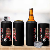 Proud Canada Soccer Beaver 4 in 1 Can Cooler Tumbler Funny Football Fan Gift