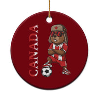 Proud Canada Soccer Beaver Ceramic Ornament Funny Football Fan Gift