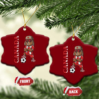 Proud Canada Soccer Beaver Ceramic Ornament Funny Football Fan Gift