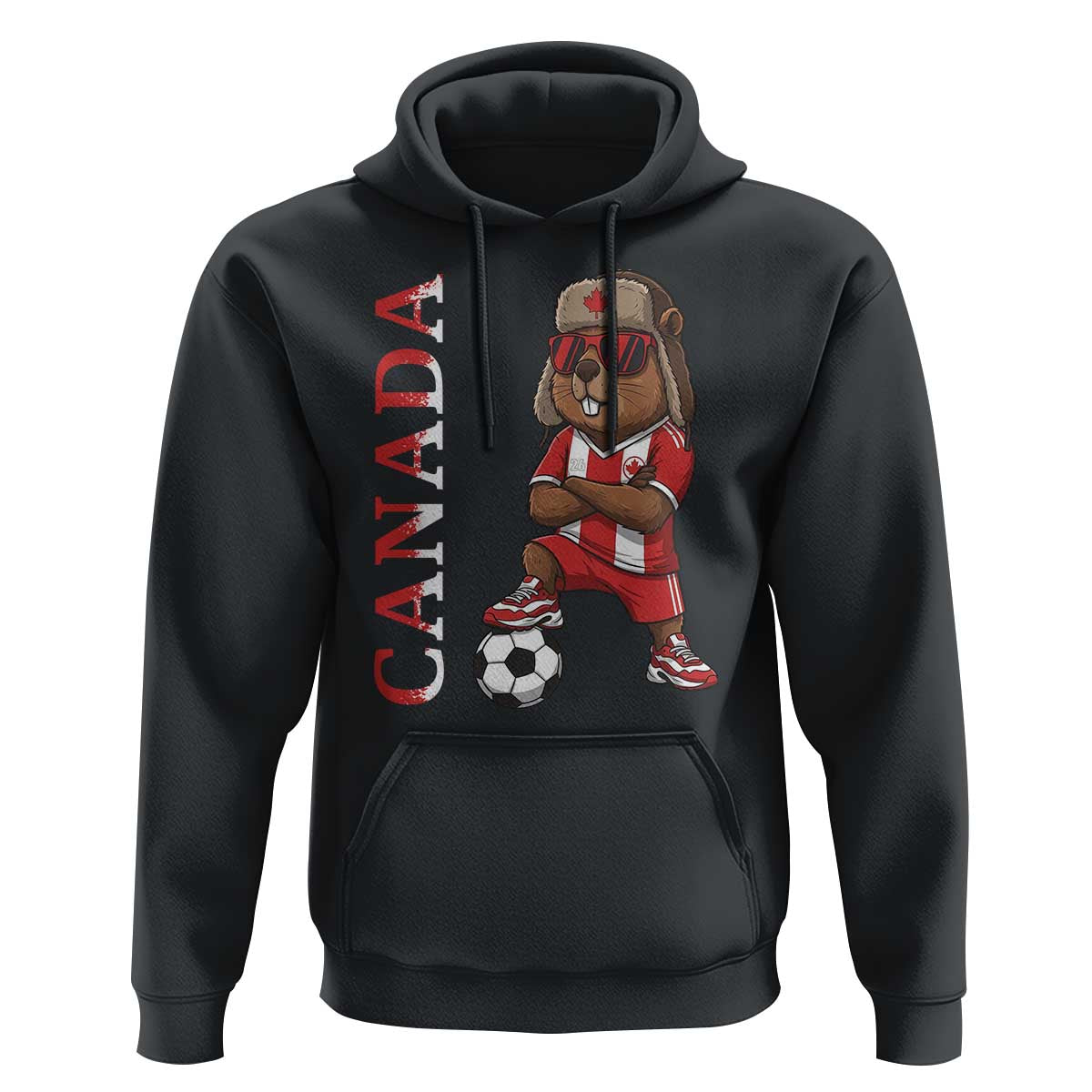 Proud Canada Soccer Beaver Hoodie Funny Football Fan Gift