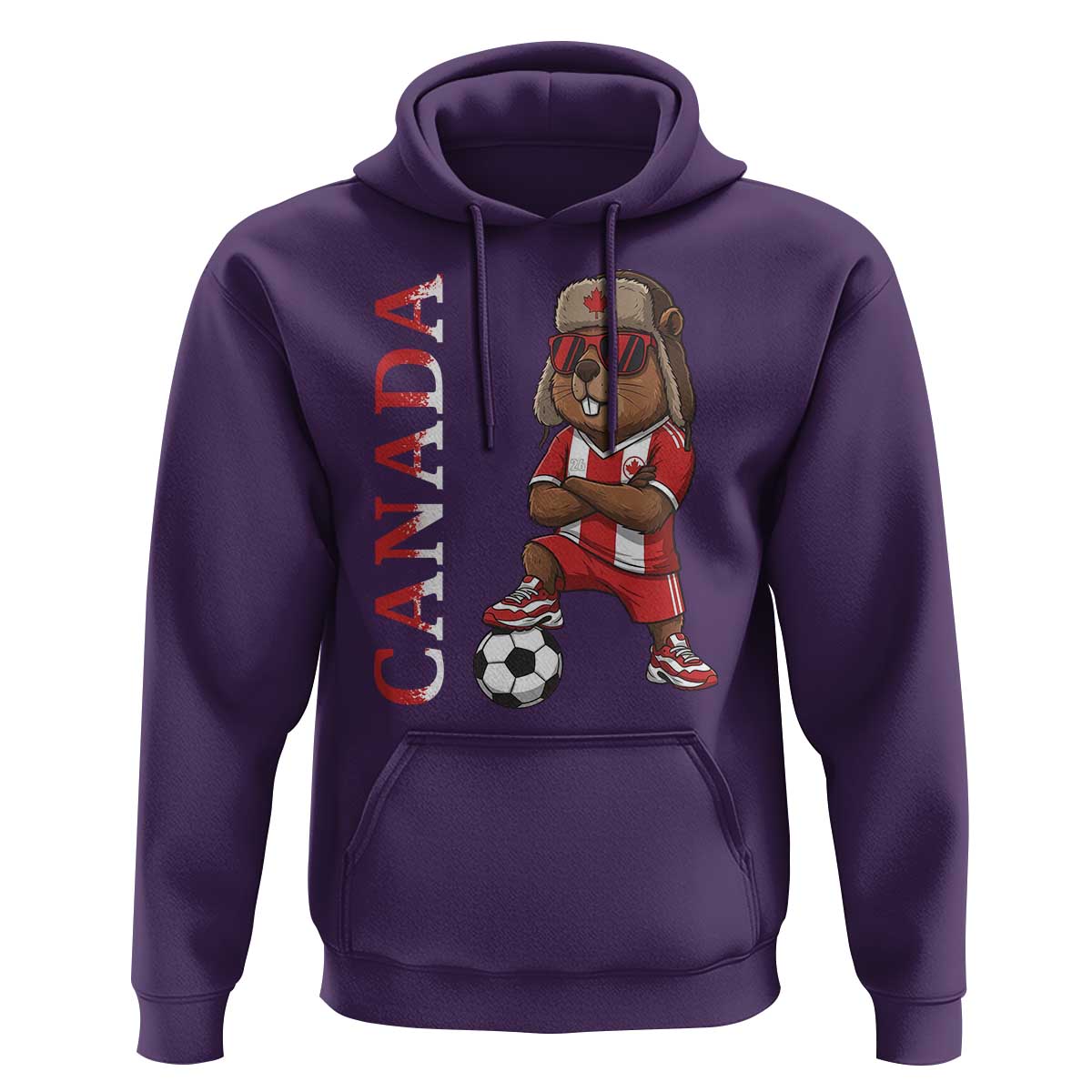 Proud Canada Soccer Beaver Hoodie Funny Football Fan Gift