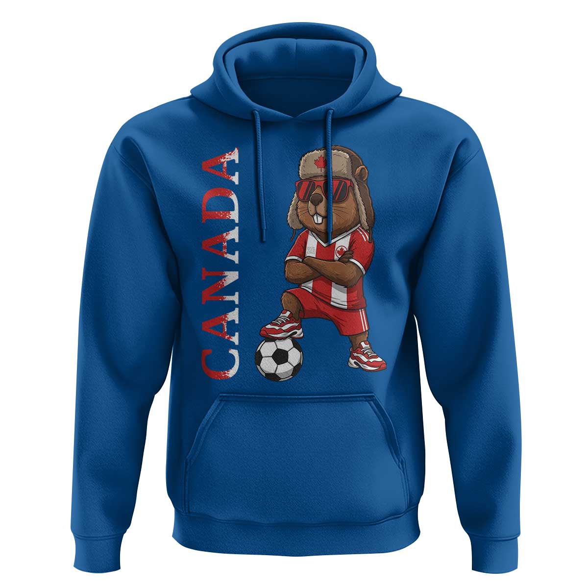Proud Canada Soccer Beaver Hoodie Funny Football Fan Gift