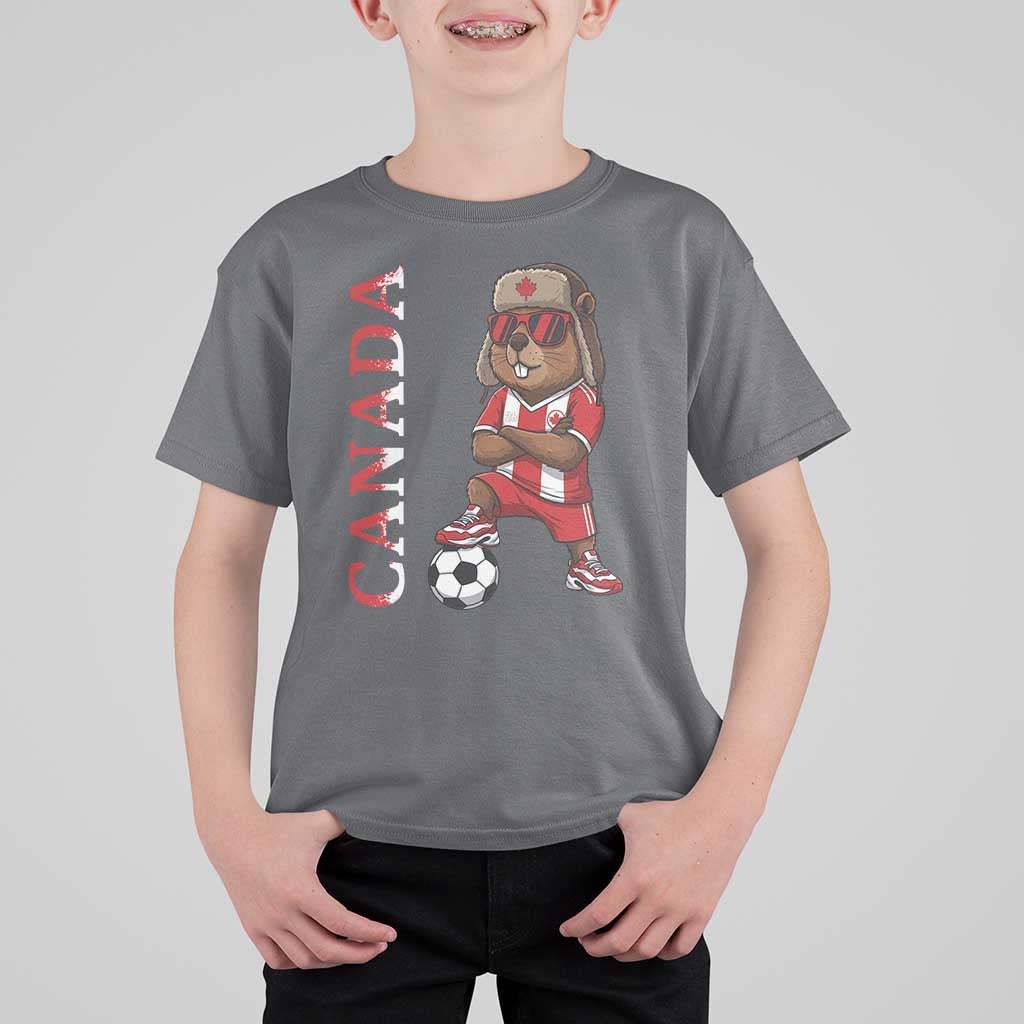Proud Canada Soccer Beaver T Shirt For Kid Funny Football Fan Gift