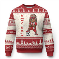 Proud Canada Soccer Beaver Ugly Christmas Sweater Funny Football Fan Gift