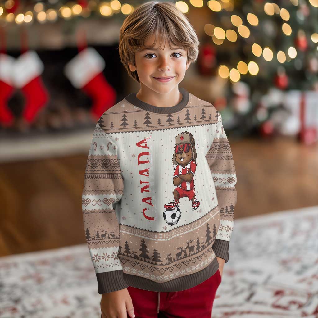 Proud Canada Soccer Beaver Ugly Christmas Sweater Funny Football Fan Gift