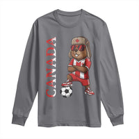 Proud Canada Soccer Beaver Long Sleeve Shirt Funny Football Fan Gift
