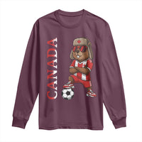 Proud Canada Soccer Beaver Long Sleeve Shirt Funny Football Fan Gift