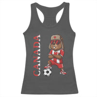 Proud Canada Soccer Beaver Racerback Tank Top Funny Football Fan Gift