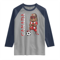 Proud Canada Soccer Beaver Raglan Shirt Funny Football Fan Gift