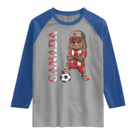 Proud Canada Soccer Beaver Raglan Shirt Funny Football Fan Gift