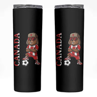 Proud Canada Soccer Beaver Skinny Tumbler Funny Football Fan Gift