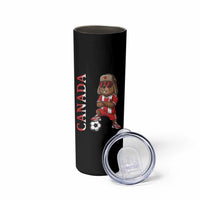 Proud Canada Soccer Beaver Skinny Tumbler Funny Football Fan Gift
