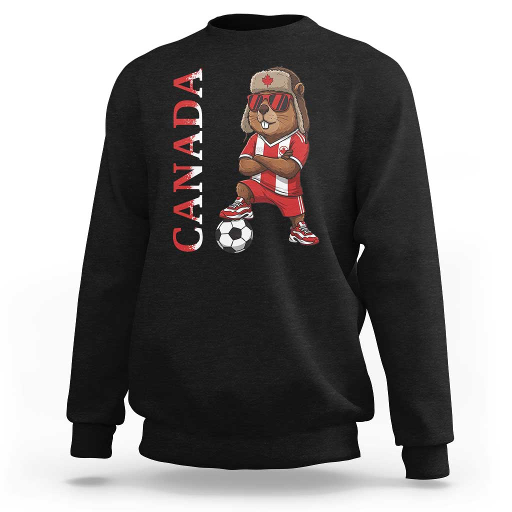 Proud Canada Soccer Beaver Sweatshirt Funny Football Fan Gift