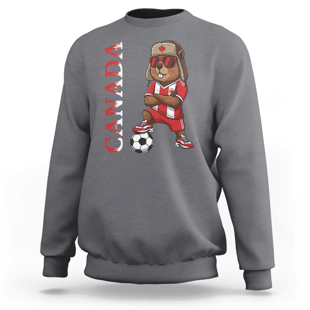 Proud Canada Soccer Beaver Sweatshirt Funny Football Fan Gift