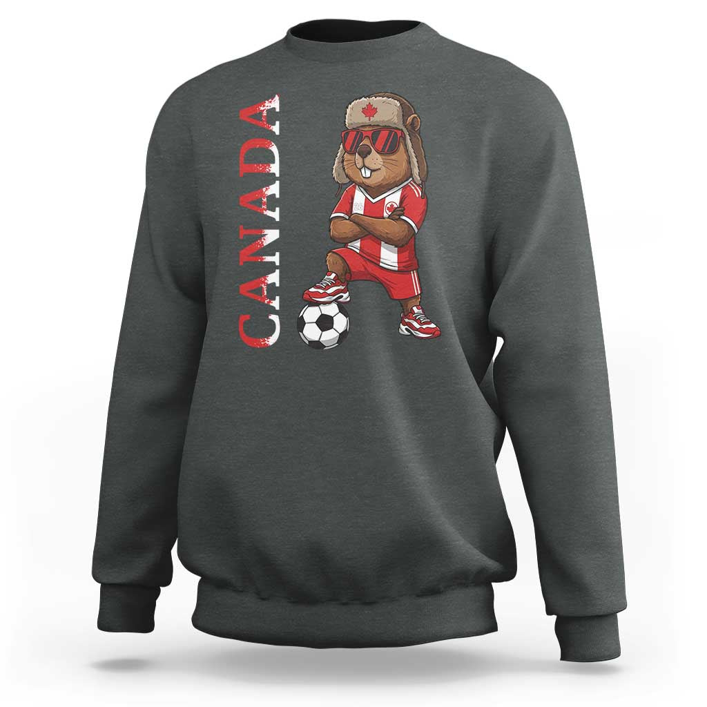 Proud Canada Soccer Beaver Sweatshirt Funny Football Fan Gift