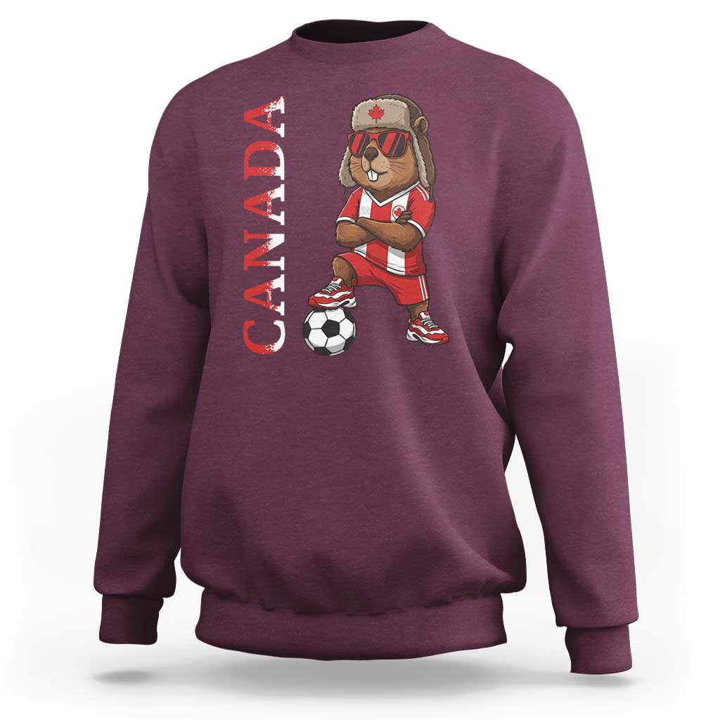 Proud Canada Soccer Beaver Sweatshirt Funny Football Fan Gift