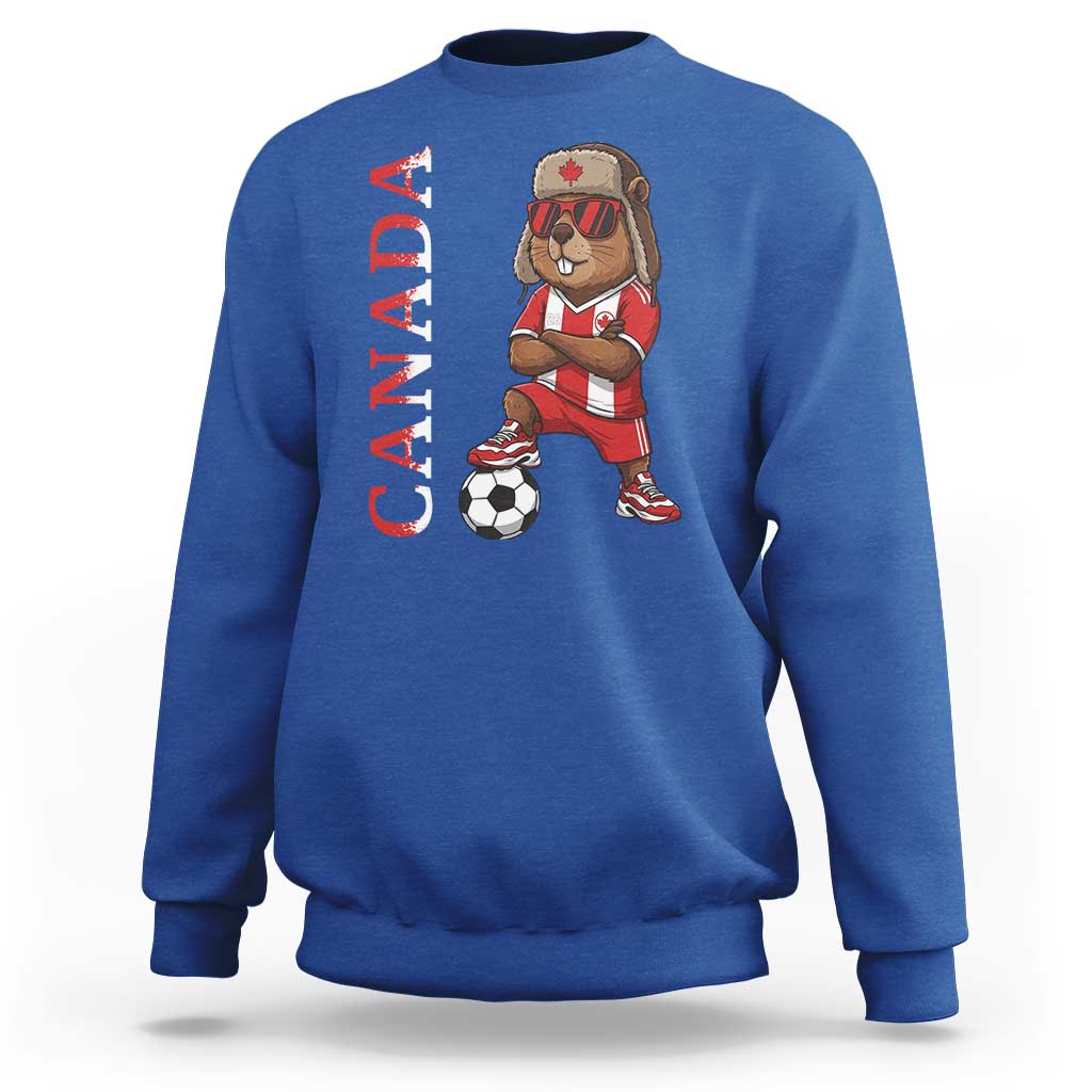 Proud Canada Soccer Beaver Sweatshirt Funny Football Fan Gift