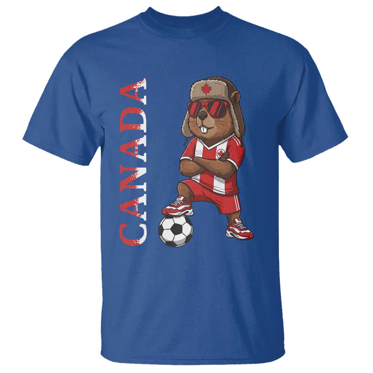 Proud Canada Soccer Beaver T Shirt Funny Football Fan Gift