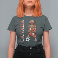 Proud Canada Soccer Beaver T Shirt For Women Funny Football Fan Gift