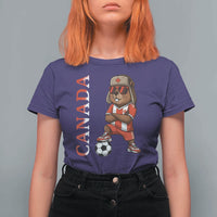 Proud Canada Soccer Beaver T Shirt For Women Funny Football Fan Gift