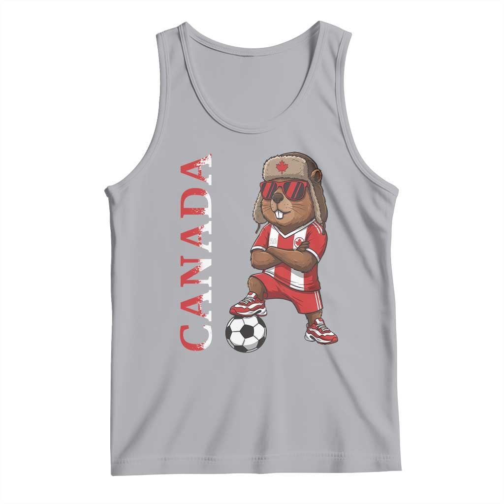 Proud Canada Soccer Beaver Tank Top Funny Football Fan Gift