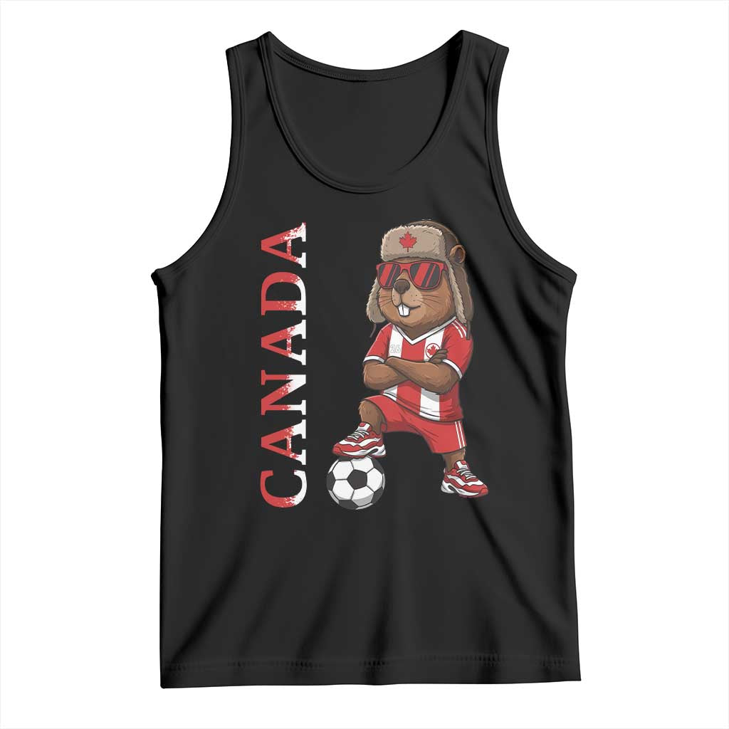 Proud Canada Soccer Beaver Tank Top Funny Football Fan Gift