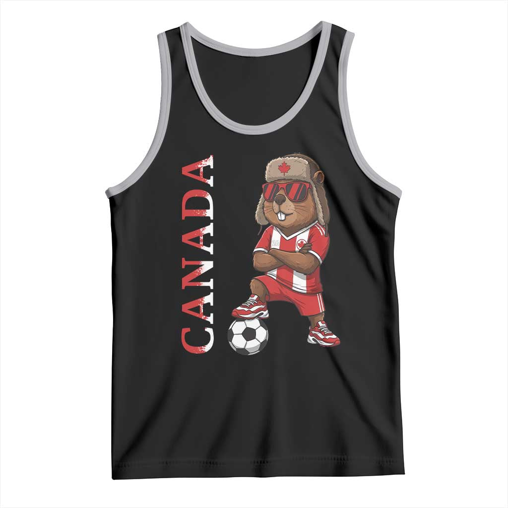Proud Canada Soccer Beaver Tank Top Funny Football Fan Gift