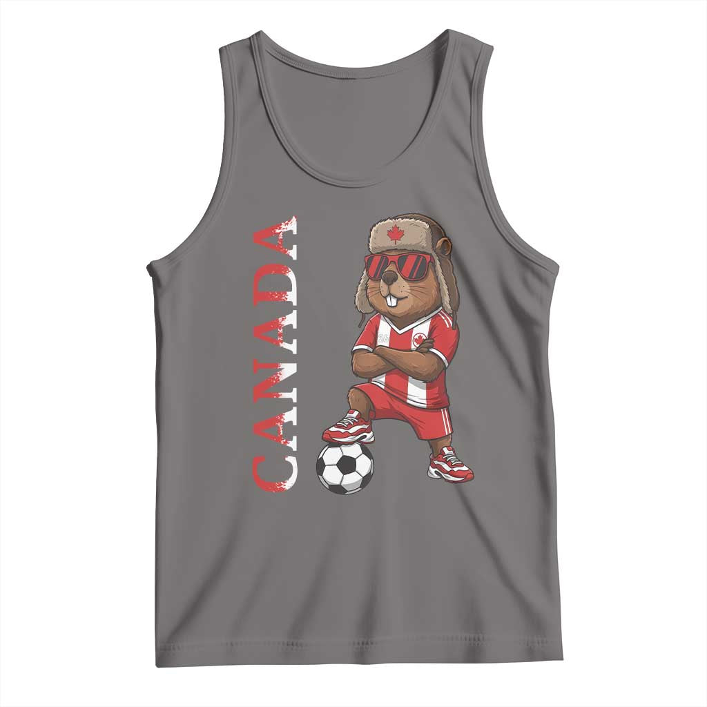 Proud Canada Soccer Beaver Tank Top Funny Football Fan Gift