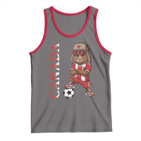 Proud Canada Soccer Beaver Tank Top Funny Football Fan Gift