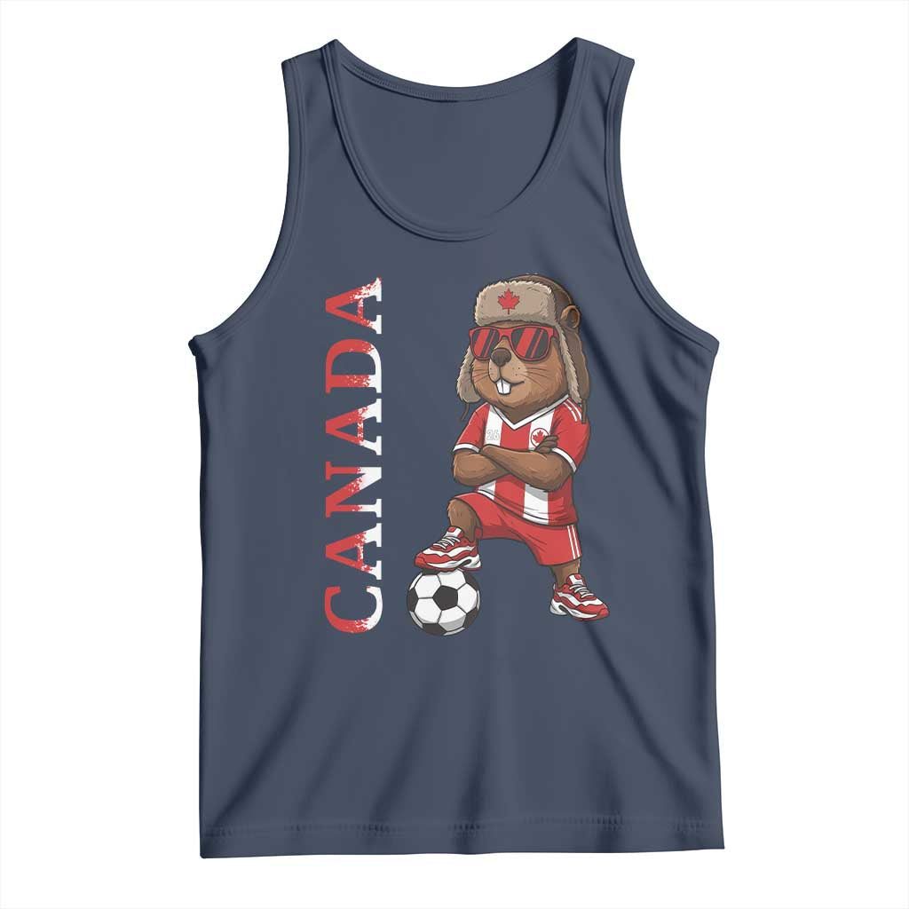 Proud Canada Soccer Beaver Tank Top Funny Football Fan Gift