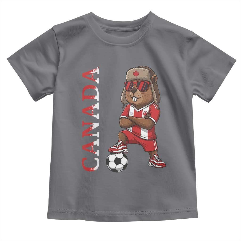 Proud Canada Soccer Beaver Toddler T Shirt Funny Football Fan Gift
