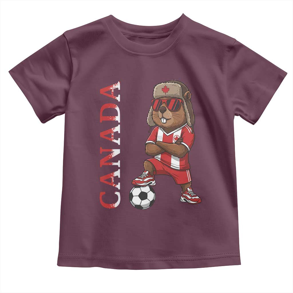 Proud Canada Soccer Beaver Toddler T Shirt Funny Football Fan Gift