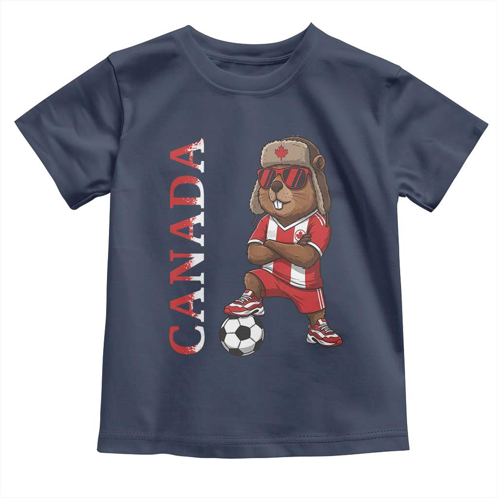 Proud Canada Soccer Beaver Toddler T Shirt Funny Football Fan Gift