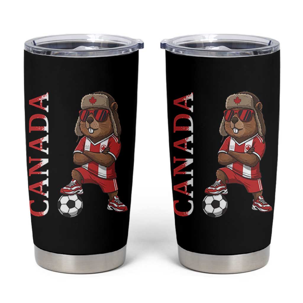 Proud Canada Soccer Beaver Tumbler Cup Funny Football Fan Gift