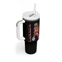 Proud Canada Soccer Beaver Tumbler With Handle Funny Football Fan Gift