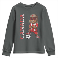 Proud Canada Soccer Beaver Youth Sweatshirt Funny Football Fan Gift