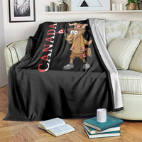 Proud Canada Soccer Moose Throw Blanket Canadian Football Fan