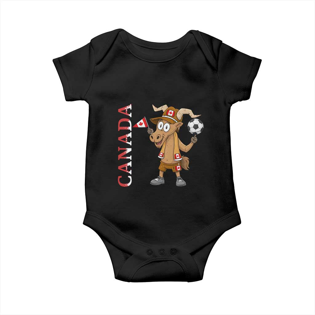 Proud Canada Soccer Moose Baby Onesie Canadian Football Fan