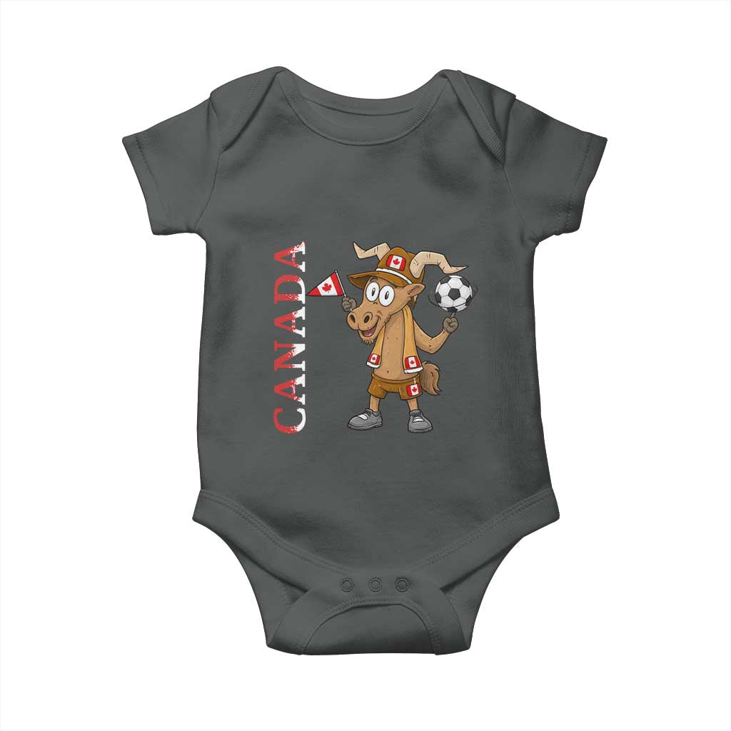 Proud Canada Soccer Moose Baby Onesie Canadian Football Fan