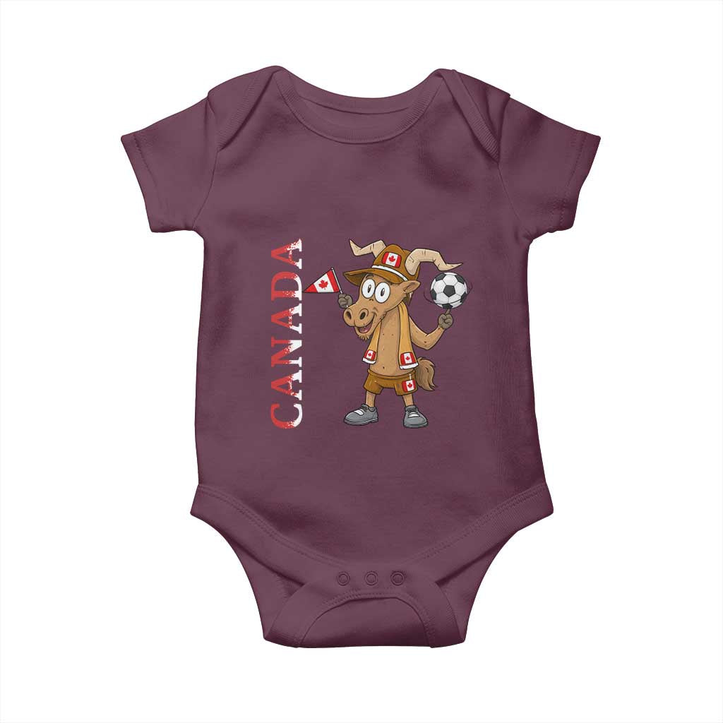 Proud Canada Soccer Moose Baby Onesie Canadian Football Fan