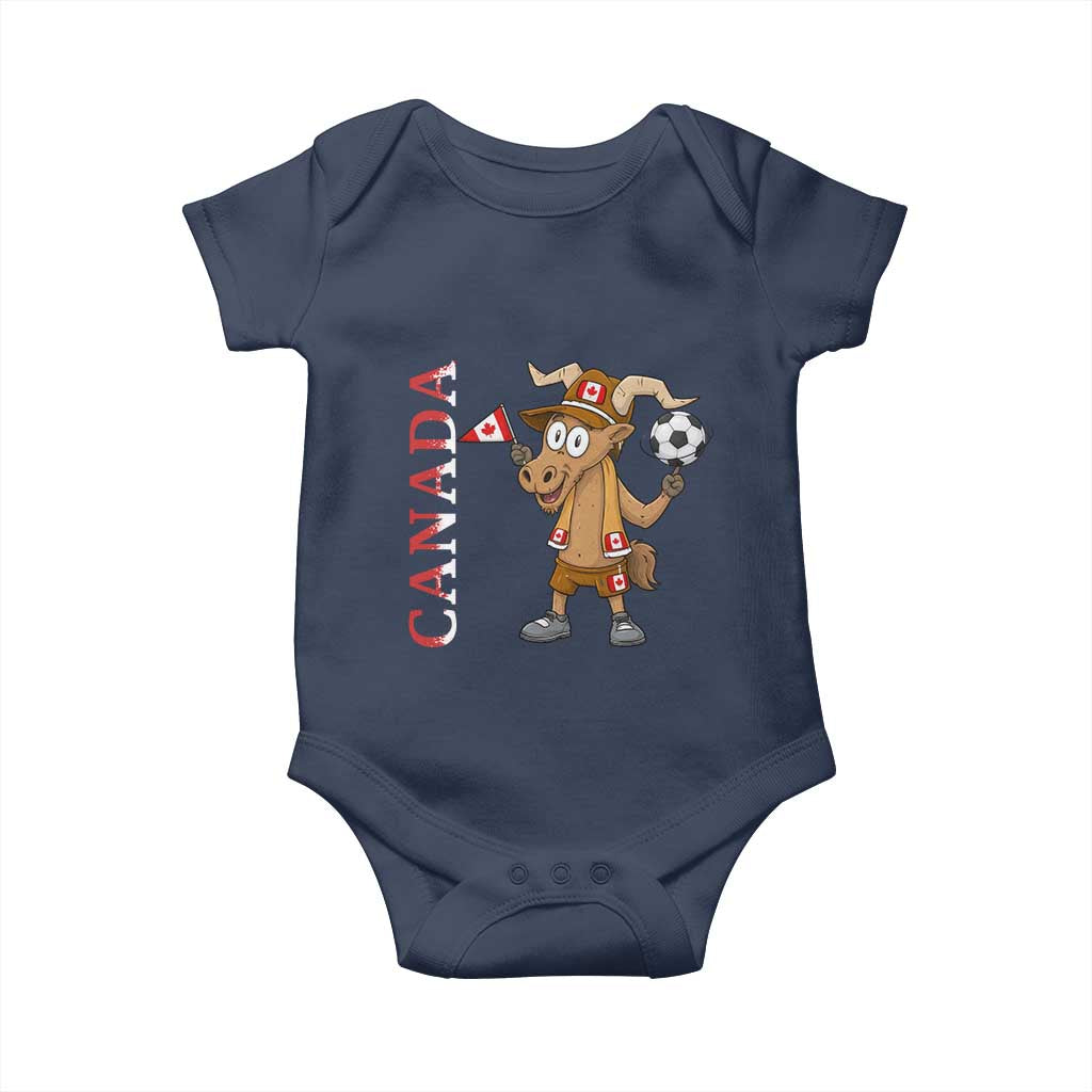 Proud Canada Soccer Moose Baby Onesie Canadian Football Fan