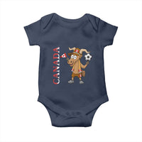 Proud Canada Soccer Moose Baby Onesie Canadian Football Fan