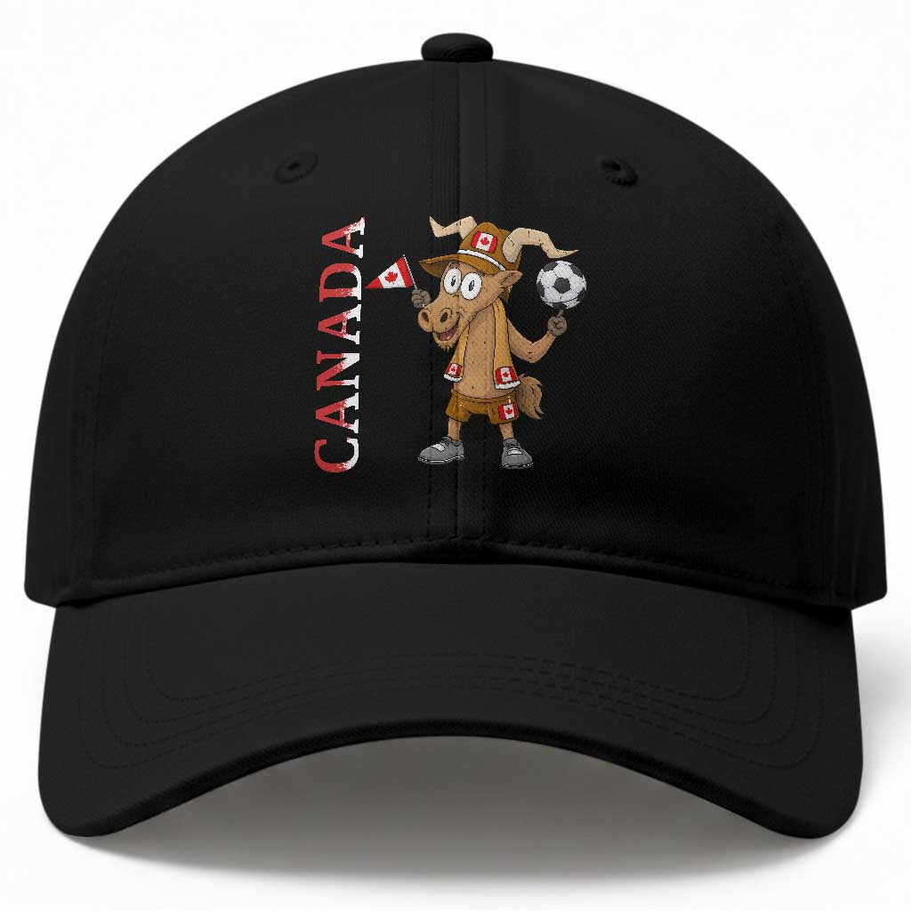 Proud Canada Soccer Moose Baseball Cap Canadian Football Fan