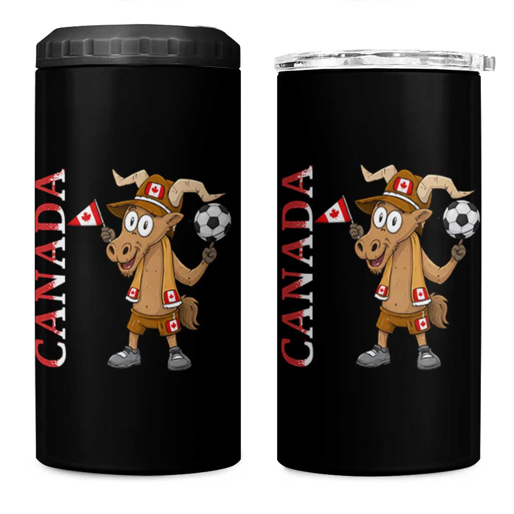 Proud Canada Soccer Moose 4 in 1 Can Cooler Tumbler Canadian Football Fan