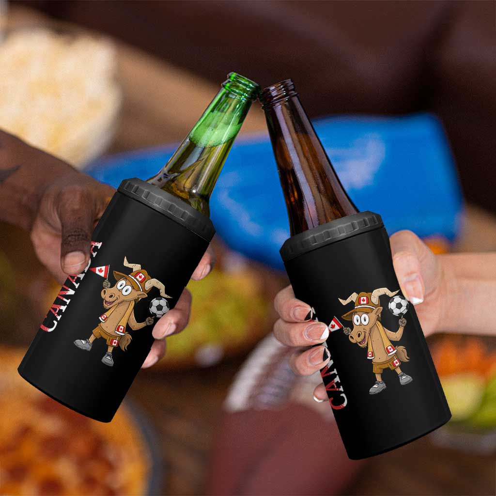 Proud Canada Soccer Moose 4 in 1 Can Cooler Tumbler Canadian Football Fan