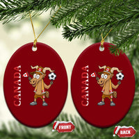 Proud Canada Soccer Moose Ceramic Ornament Canadian Football Fan