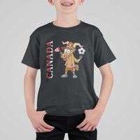 Proud Canada Soccer Moose T Shirt For Kid Canadian Football Fan