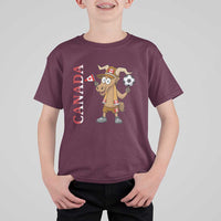 Proud Canada Soccer Moose T Shirt For Kid Canadian Football Fan